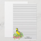 Papeterie Lettre occidentale Meadowlark personnalisée Écritu (Devant / Derrière)