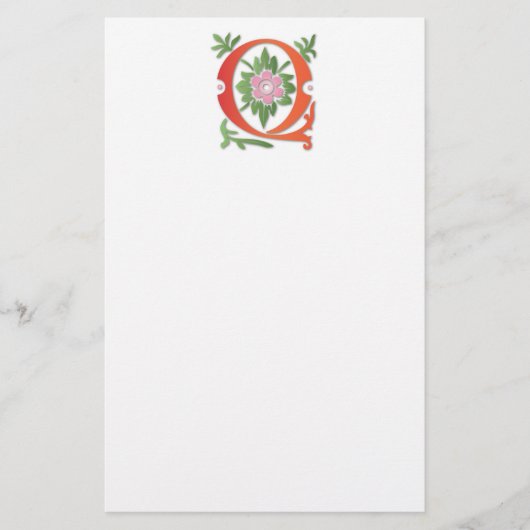 Papeterie Lettre Q Monogramme Fleur de lis (Devant)