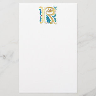 Papeterie Lettre R Monogramme Fleur de lis