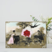 PAPETERIE LETTRE VALENTINE ROMANTIQUE, MONOGRAMME DE SCEAU D (Debout devant)