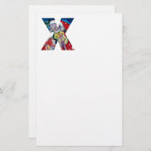 PAPETERIE LETTRE X XMAS /SANTA CLAUS AVEC MONOGRAM VIOLON (Devant / Derrière)