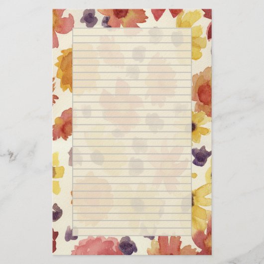 Papeterie Lettres d'action de grâce Fleurs d'automne Couleur (Devant)