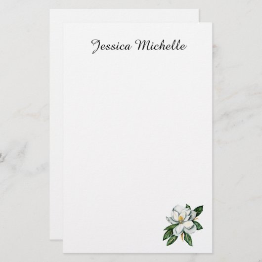 Papeterie Lettres Magnolia (Devant / Derrière)