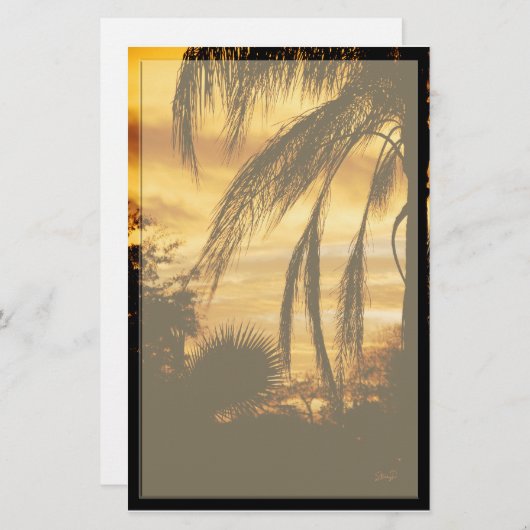 Papeterie Lever de soleil tropical stationnaire (Devant / Derrière)