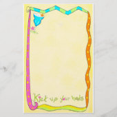 Papeterie Levez vos talons Papier à lettres jaune (Devant)