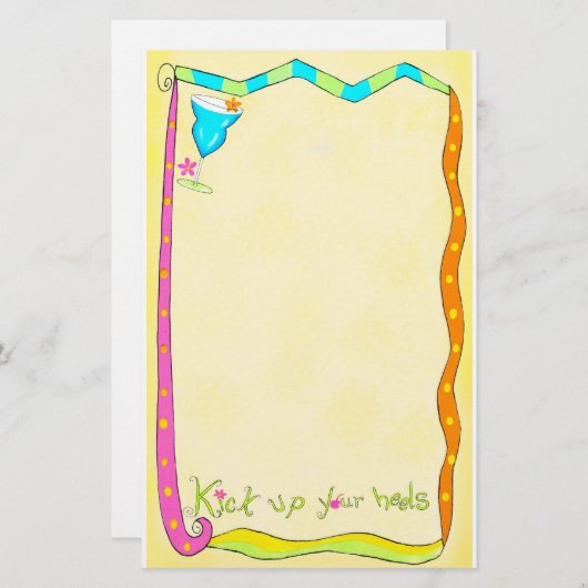 Papeterie Levez vos talons Papier à lettres jaune (Devant / Derrière)