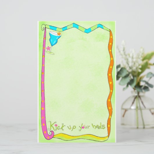 Papeterie Levez vos talons Papier à lettres vert (Debout devant)