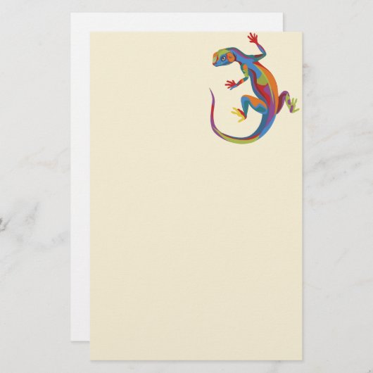 Papeterie Lézard peint (Devant / Derrière)