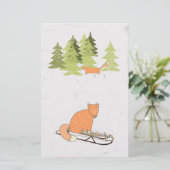 Papeterie L'hiver - Renard couché - Illustration (Debout devant)
