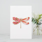 Papeterie libellule de fleurs avec sakura de bijoux (Debout devant)