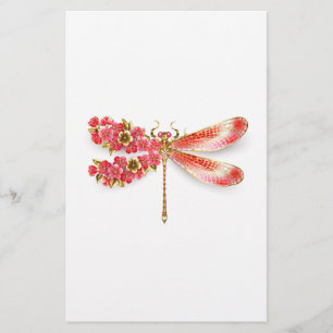 Papeterie libellule de fleurs avec sakura de bijoux