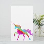 Papeterie Licorne caracolante d'arc-en-ciel scintillant (Debout devant)