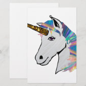 Papeterie licorne holographique (Devant / Derrière)