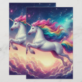 Papeterie Licorne Mignonne (Devant / Derrière)