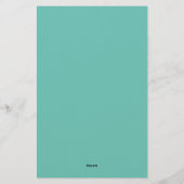 Papeterie Light Teal Trendy Modern Minimalist Chic Name (Dos)