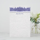 Papeterie Ligne bleue papier fait main de pin (Debout devant)