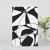 Papeterie Lignes noires et blanches, motif d'impression de c (Debout devant)