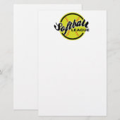 Papeterie Ligue de softball stationnaire (Devant / Derrière)