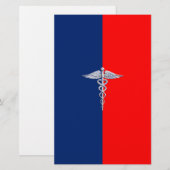 Papeterie Ligue des symboles médicaux de Silver Caduceus (Devant / Derrière)