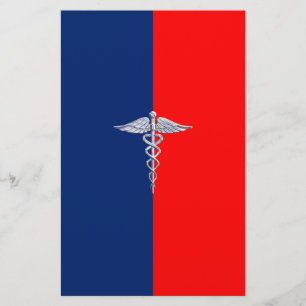 Papeterie Ligue Médicale de symbole de caducée argenté