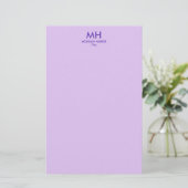 Papeterie Lilas Violet Minimaliste Initiales Propres (Debout devant)