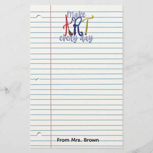 Papeterie Lined paper Art teacher notepad (Devant)