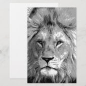 Papeterie Lion Blanc Noir (Devant / Derrière)