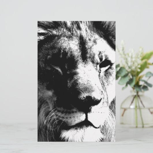 Papeterie Lion Noir & Blanc (Debout devant)