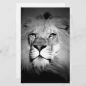 Papeterie Lion noir et blanc (Devant / Derrière)