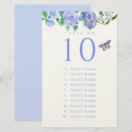 Papeterie Liste de invités de mariage au ruban de rose bleu