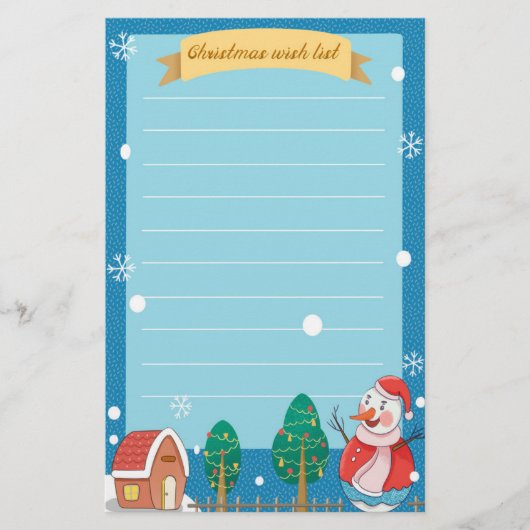 Papeterie Liste de Noël de vacances (Devant)