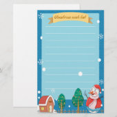 Papeterie Liste de Noël de vacances (Devant / Derrière)