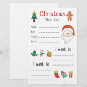 Papeterie Liste de Noël Holiday (Devant / Derrière)