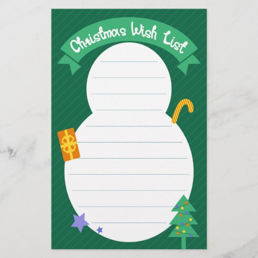 Papeterie Liste de souhaits de Noël (Devant)