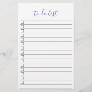 Papeterie Liste élégante et chic de choses à faire écriture