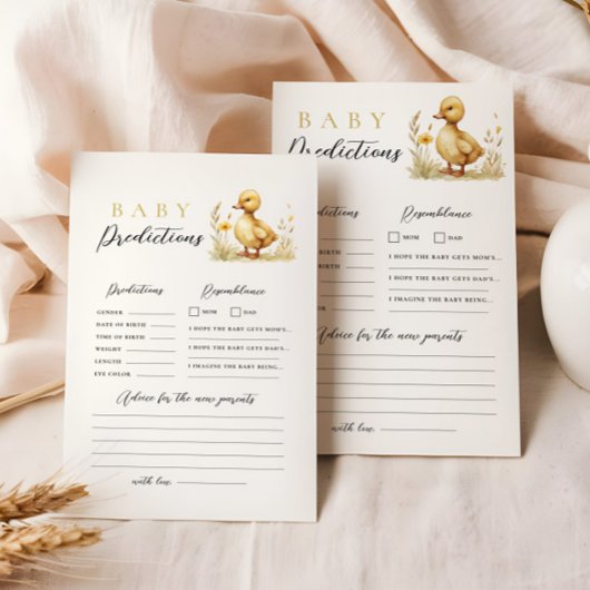 Papeterie Little DuckkkBaby shower Prediction Conseils Jeu