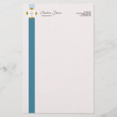 Papeterie Logo Gold Turquoise Stripes tendance (Devant)