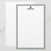 Papeterie Logo noir empilé USMC "The Rew, The Fiers" (Devant / Derrière)