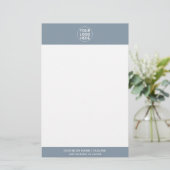 Papeterie Logo professionnel et texte Dusty Blue (Debout devant)