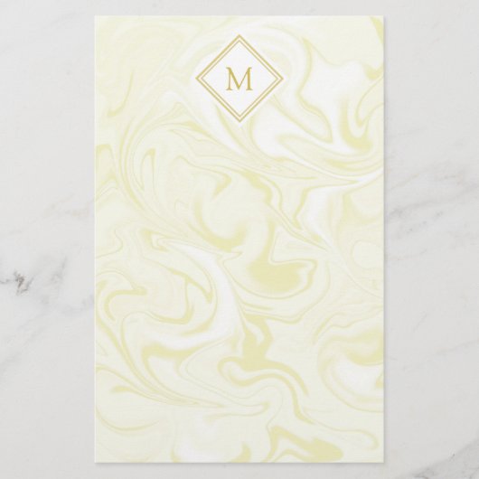 Papeterie L'or et le Marbre blanc avec le Monogramme Diamant (Devant)