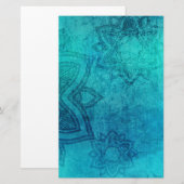 Papeterie Lotus texturé bleu (Devant / Derrière)