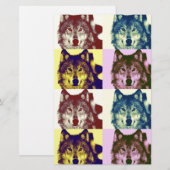 Papeterie Loup d'art pop (Devant / Derrière)