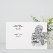 Papeterie Loup et corbeau - Design noir et blanc (Debout devant)