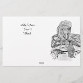Papeterie Loup et corbeau - Design noir et blanc (Dos)