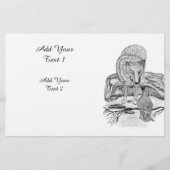 Papeterie Loup et corbeau - Design noir et blanc (Devant)