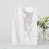 Papeterie Loup gris (lupus de Canis) derrière l'arbre (Debout devant)