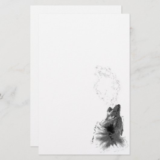 Papeterie Loup hurlant (Devant / Derrière)