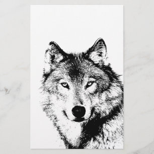 Papeterie Loup noir et blanc