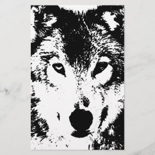 Papeterie Loup noir et blanc