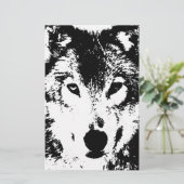 Papeterie Loup noir et blanc (Debout devant)